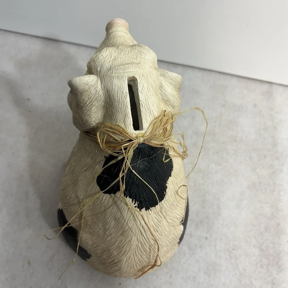 Black Spotted Pig Bank Raffia‎ Decorated